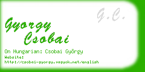gyorgy csobai business card