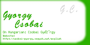 gyorgy csobai business card